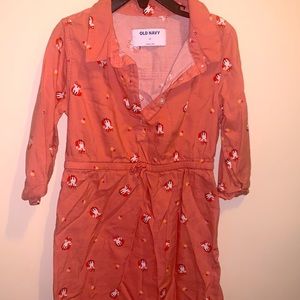 Pink dress with little foxes